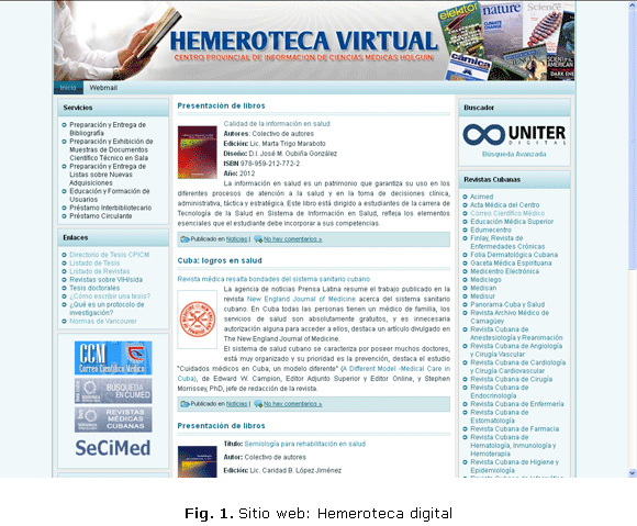 Fig. 1. Sitio web: Hemeroteca digital